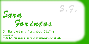 sara forintos business card